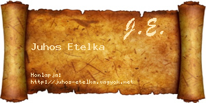 Juhos Etelka névjegykártya